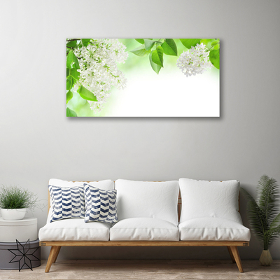 Canvas print Petals floral white green