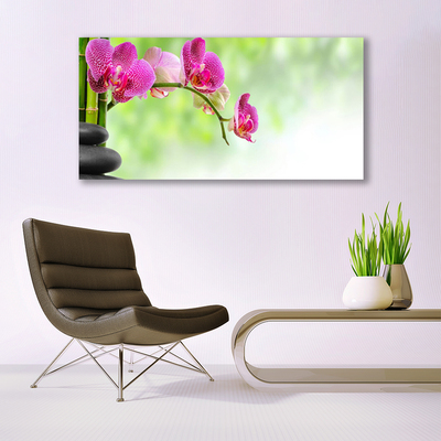 Canvas print Flower stones floral red black