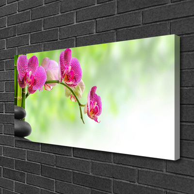 Canvas print Flower stones floral red black