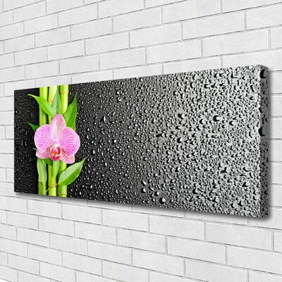 Canvas print Bamboo stalk flower floral pink green