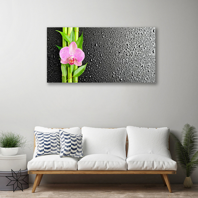 Canvas print Bamboo stalk flower floral pink green