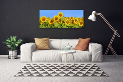 Canvas print Sunflowers floral yellow green