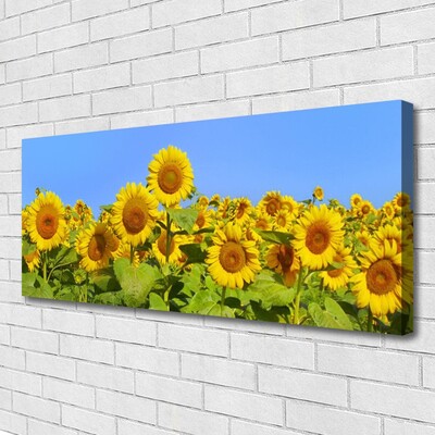 Canvas print Sunflowers floral yellow green