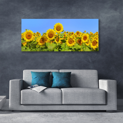 Canvas print Sunflowers floral yellow green