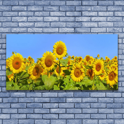 Canvas print Sunflowers floral yellow green