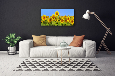 Canvas print Sunflowers floral yellow green