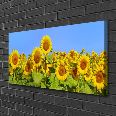 Canvas print Sunflowers floral yellow green