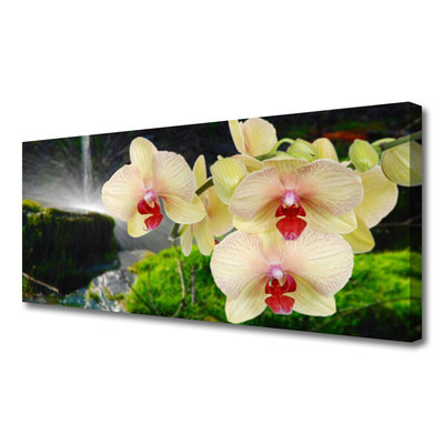 Canvas print Trees floral white red