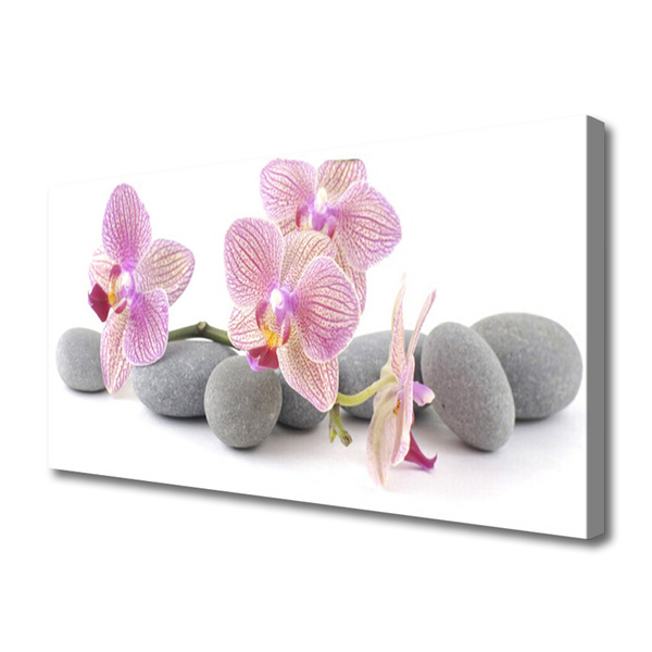 Canvas print Tree stones floral pink grey