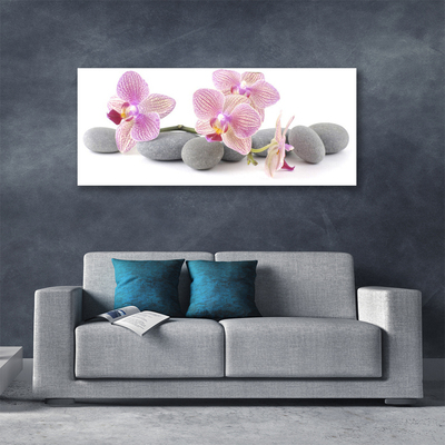 Canvas print Tree stones floral pink grey