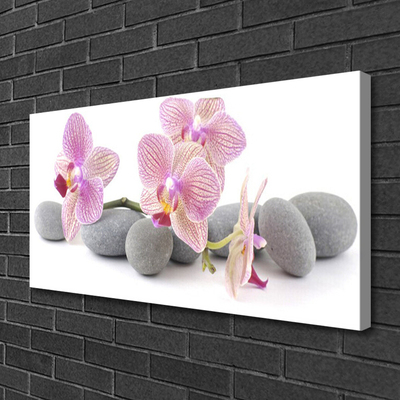 Canvas print Tree stones floral pink grey