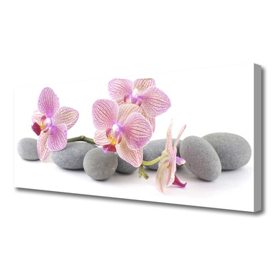 Canvas print Tree stones floral pink grey