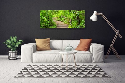 Canvas print Stairs nature brown green