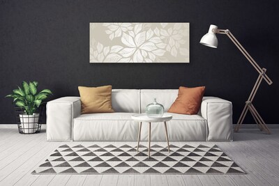 Canvas print Flowers art grey