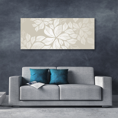 Canvas print Flowers art grey