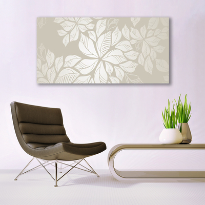 Canvas print Flowers art grey