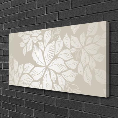 Canvas print Flowers art grey