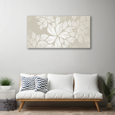 Canvas print Flowers art grey