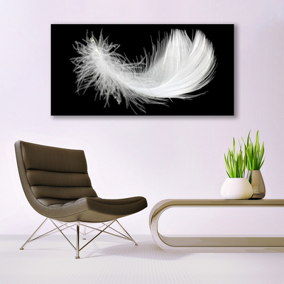 Canvas print Feather art white
