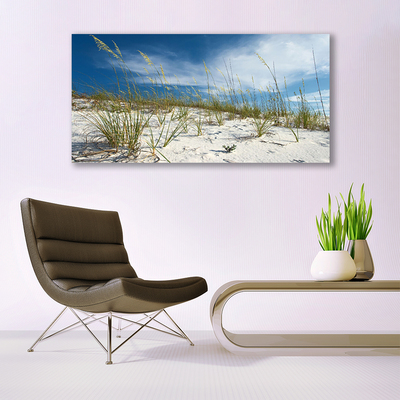 Canvas print Beach landscape brown green