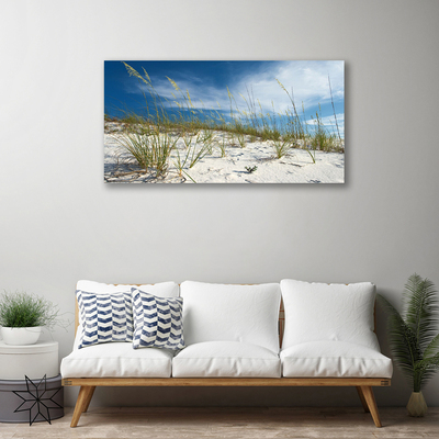 Canvas print Beach landscape brown green