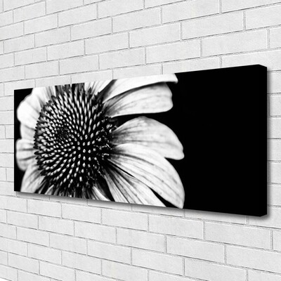 Canvas print Flower floral grey