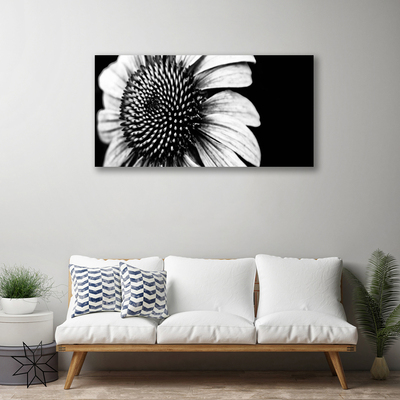 Canvas print Flower floral grey