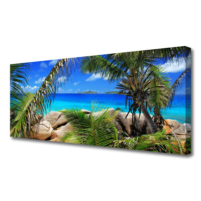 Canvas print Rocky leaves landscape brown green