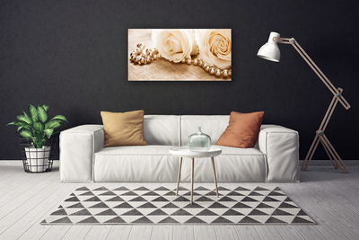 Canvas print Roses floral green