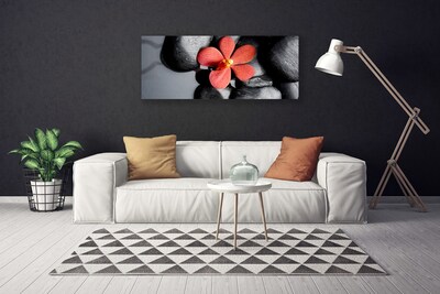 Canvas print Flower stones art red grey