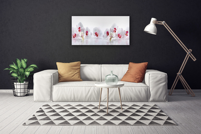 Canvas print Flowers floral white red