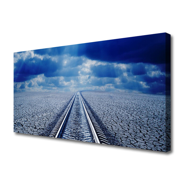 Canvas print Track architecture grey blue