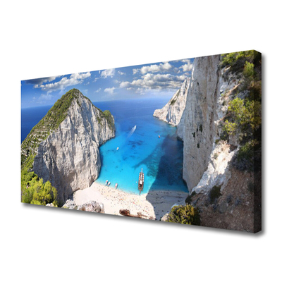 Canvas print Gulf landscape grey blue brown green