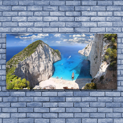 Canvas print Gulf landscape grey blue brown green