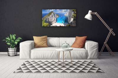 Canvas print Gulf landscape grey blue brown green