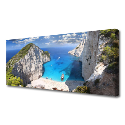 Canvas print Gulf landscape grey blue brown green