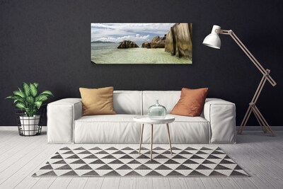 Canvas print Rock landscape grey