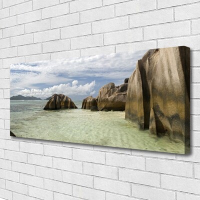 Canvas print Rock landscape grey