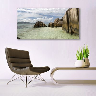 Canvas print Rock landscape grey