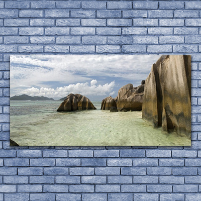 Canvas print Rock landscape grey