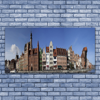 Canvas print City houses brown white