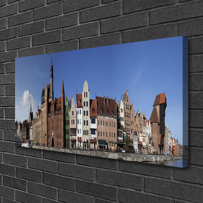 Canvas print City houses brown white