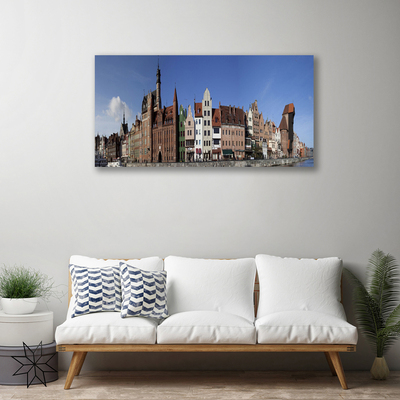 Canvas print City houses brown white