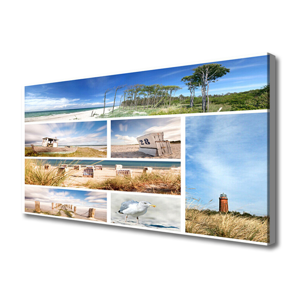 Canvas print Sea landscape brown blue green