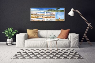 Canvas print Sea landscape brown blue green