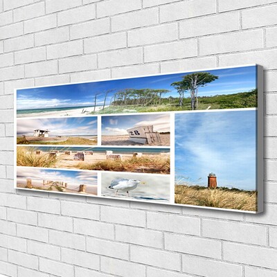 Canvas print Sea landscape brown blue green