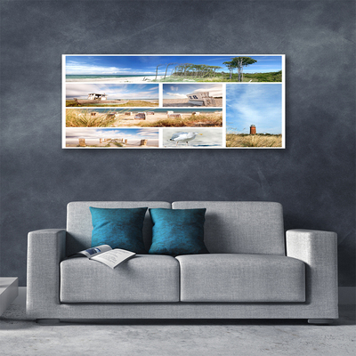 Canvas print Sea landscape brown blue green