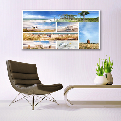 Canvas print Sea landscape brown blue green