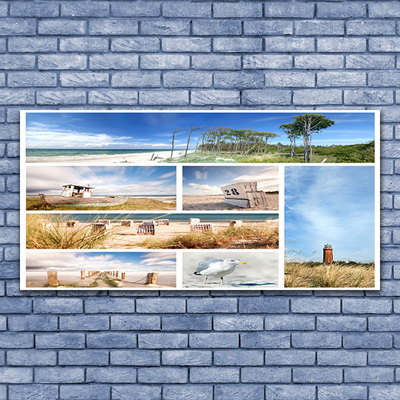 Canvas print Sea landscape brown blue green