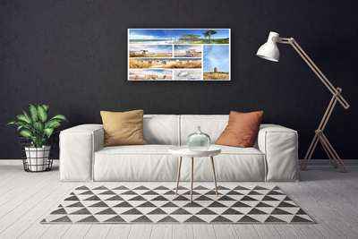 Canvas print Sea landscape brown blue green